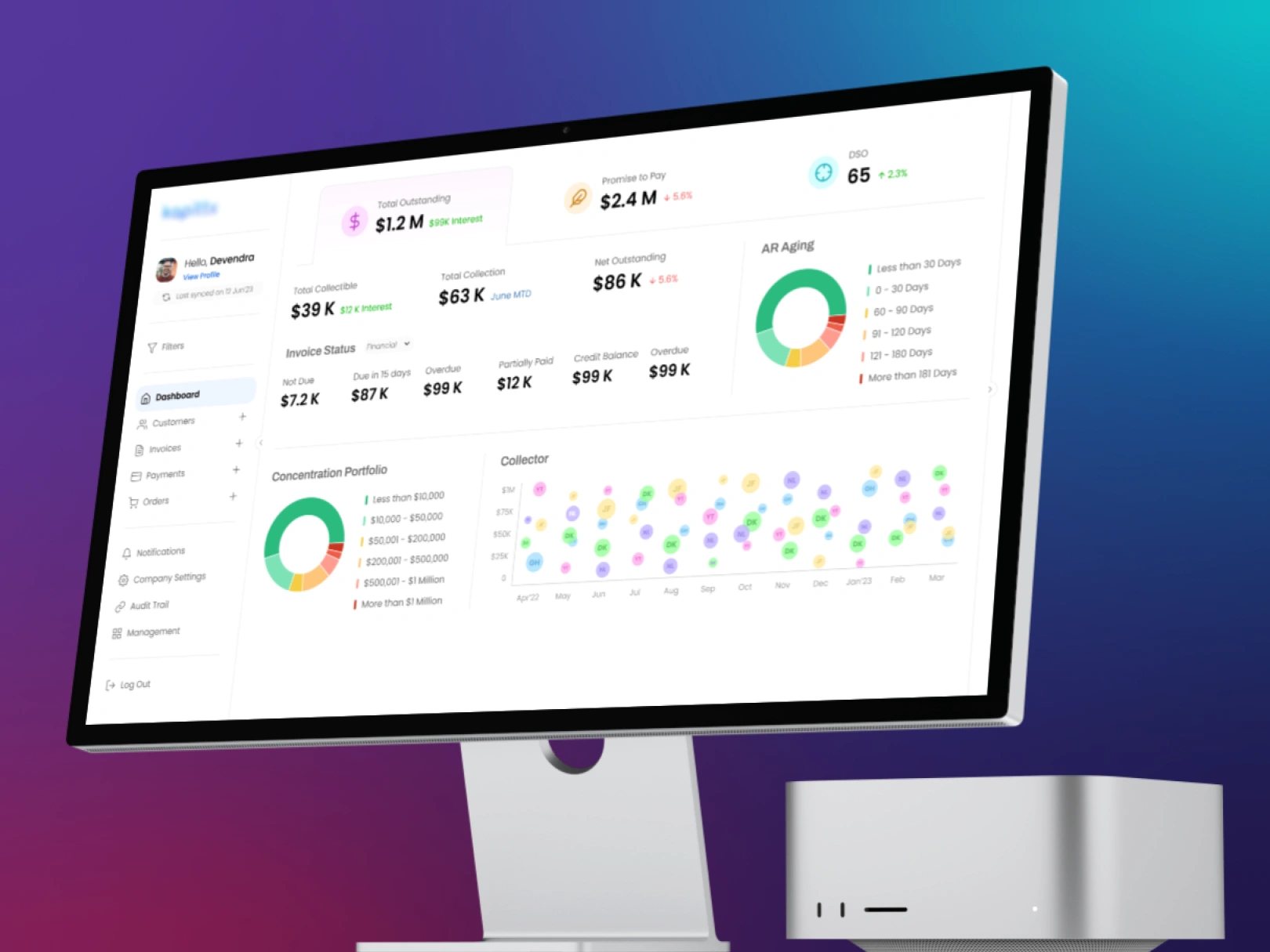 Account receivable firm web app redesign with improved client engagement and support